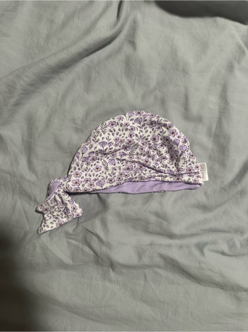 Baby Lavender Floral Long-Sleeve Pajamas With Beanie — image 5 of 6